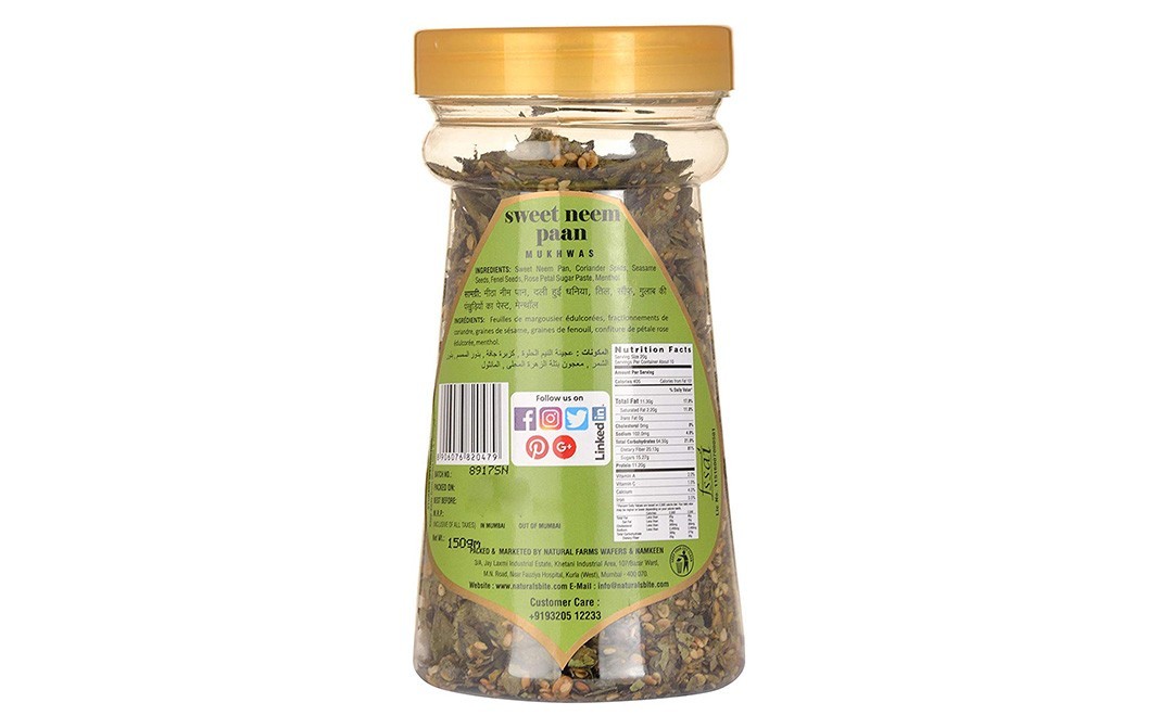 Natural's Bite Sweet Neem Paan Mukhwas   Jar  150 grams